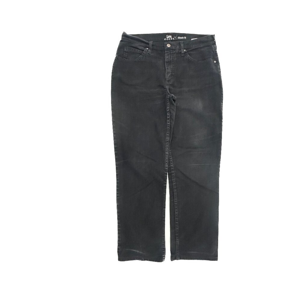 Lee Classic Fit Straight‎ Leg Women's size 12 Black denim Jeans